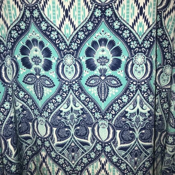 Blue Top with White Lace - Picture 3 of 4